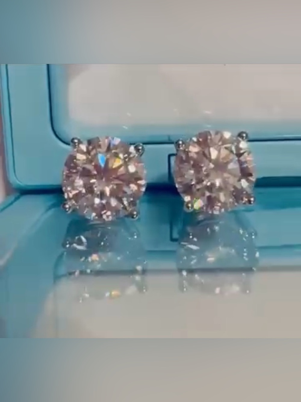 S925 3Carats Each Moissanite Earrings VVS1, S925 is stamped on post and ear pcs.